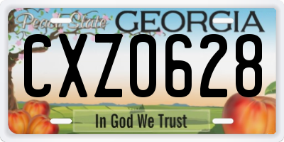 GA license plate CXZ0628