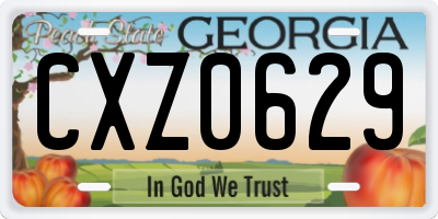 GA license plate CXZ0629