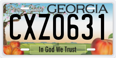 GA license plate CXZ0631