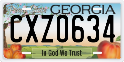 GA license plate CXZ0634
