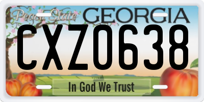 GA license plate CXZ0638