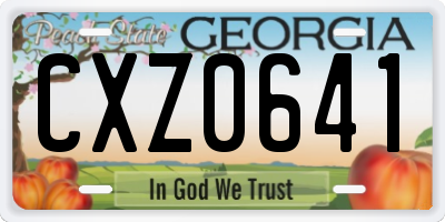 GA license plate CXZ0641