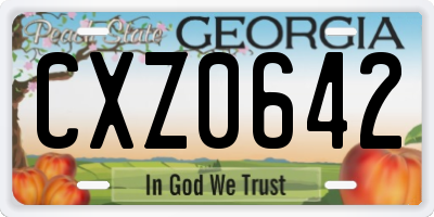 GA license plate CXZ0642