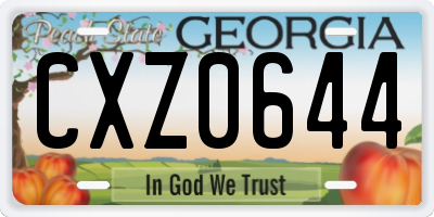 GA license plate CXZ0644