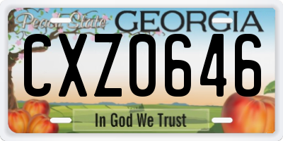 GA license plate CXZ0646
