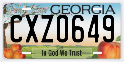 GA license plate CXZ0649