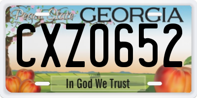 GA license plate CXZ0652