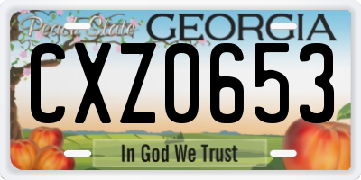 GA license plate CXZ0653