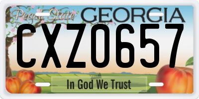 GA license plate CXZ0657