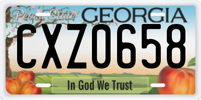 GA license plate CXZ0658