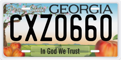 GA license plate CXZ0660
