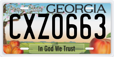 GA license plate CXZ0663