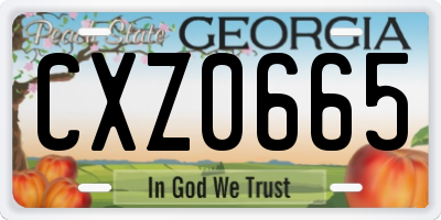 GA license plate CXZ0665