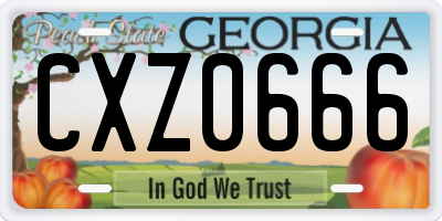 GA license plate CXZ0666