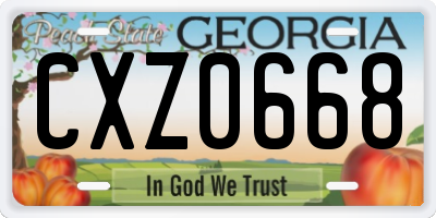 GA license plate CXZ0668
