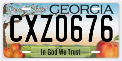 GA license plate CXZ0676