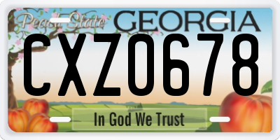 GA license plate CXZ0678