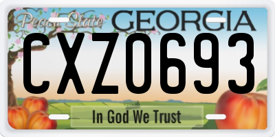 GA license plate CXZ0693