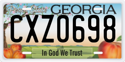 GA license plate CXZ0698