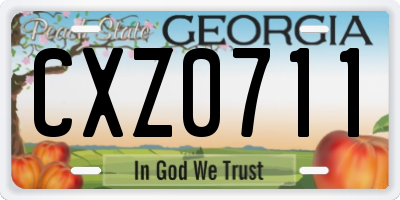 GA license plate CXZ0711