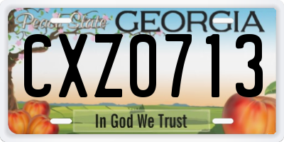 GA license plate CXZ0713