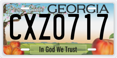 GA license plate CXZ0717