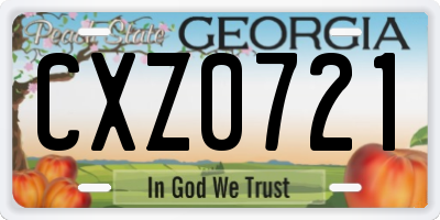 GA license plate CXZ0721