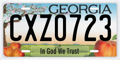 GA license plate CXZ0723