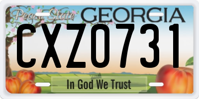 GA license plate CXZ0731