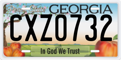 GA license plate CXZ0732