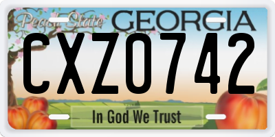 GA license plate CXZ0742