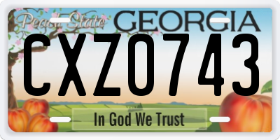 GA license plate CXZ0743