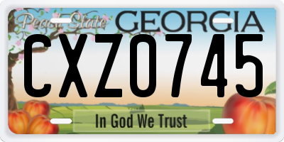 GA license plate CXZ0745