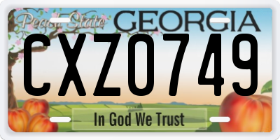 GA license plate CXZ0749