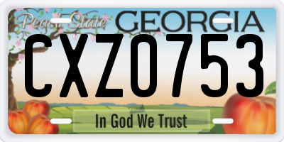 GA license plate CXZ0753