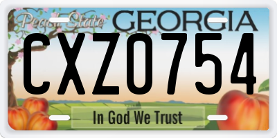 GA license plate CXZ0754