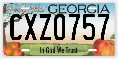 GA license plate CXZ0757
