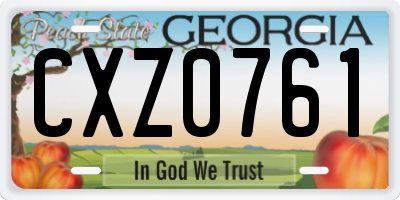 GA license plate CXZ0761