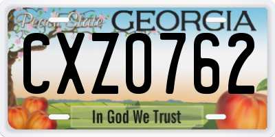 GA license plate CXZ0762