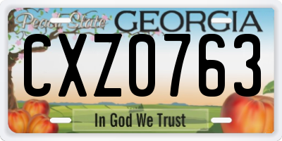 GA license plate CXZ0763