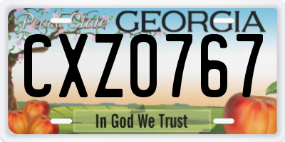GA license plate CXZ0767
