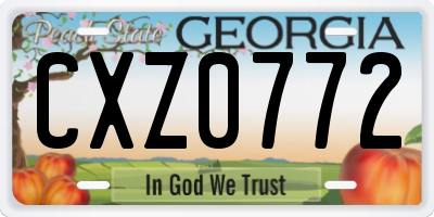 GA license plate CXZ0772