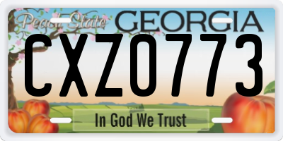 GA license plate CXZ0773