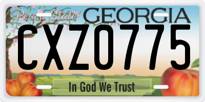 GA license plate CXZ0775