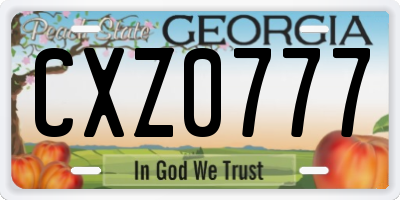 GA license plate CXZ0777