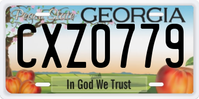 GA license plate CXZ0779