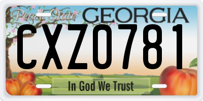 GA license plate CXZ0781
