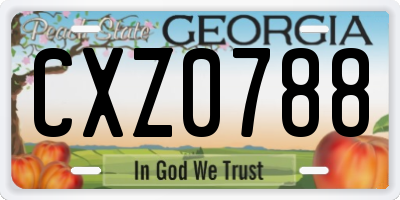 GA license plate CXZ0788