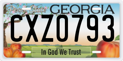 GA license plate CXZ0793