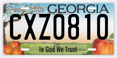 GA license plate CXZ0810